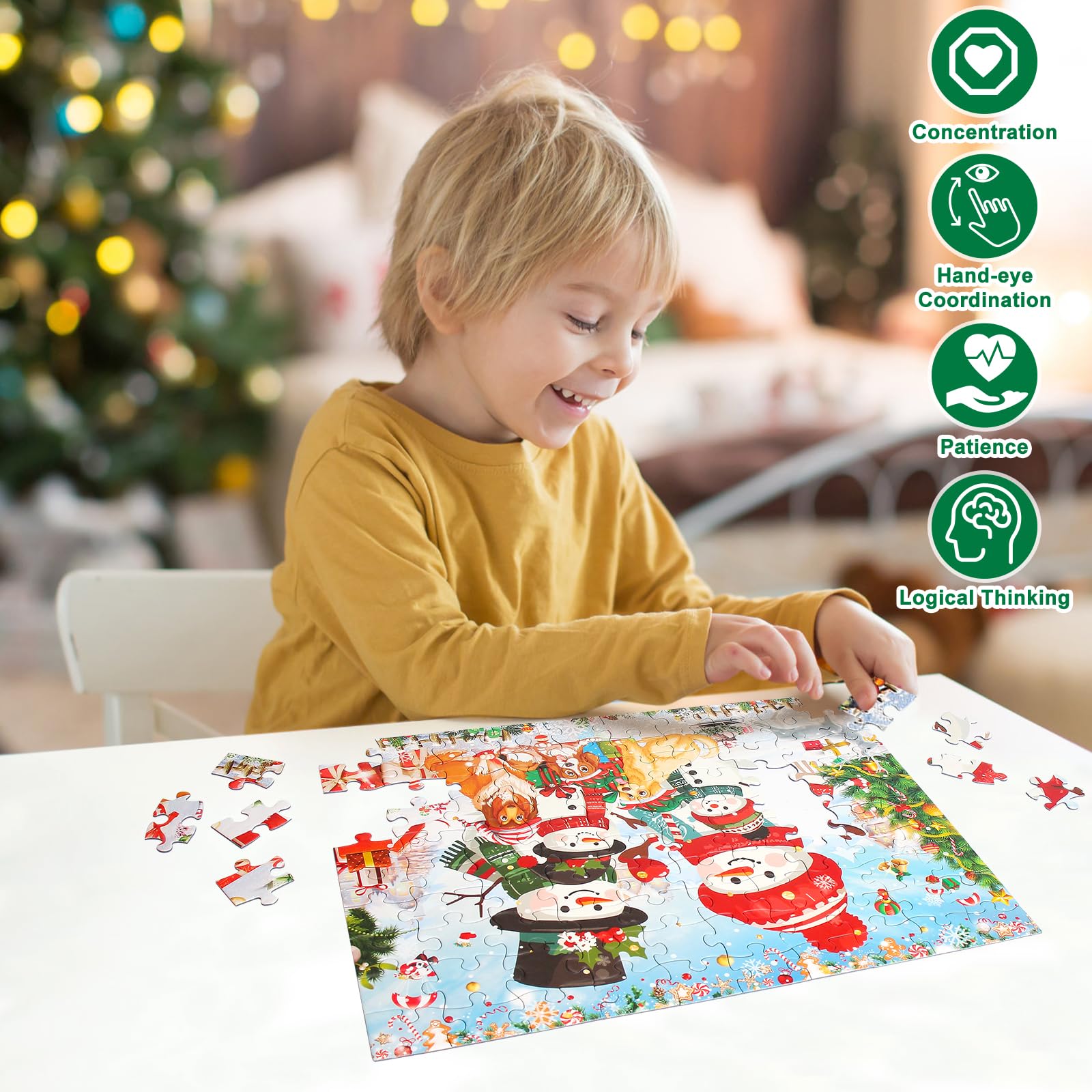 Amazon.com: Cooldele Christmas Jigsaw Puzzle, 100 Pieces